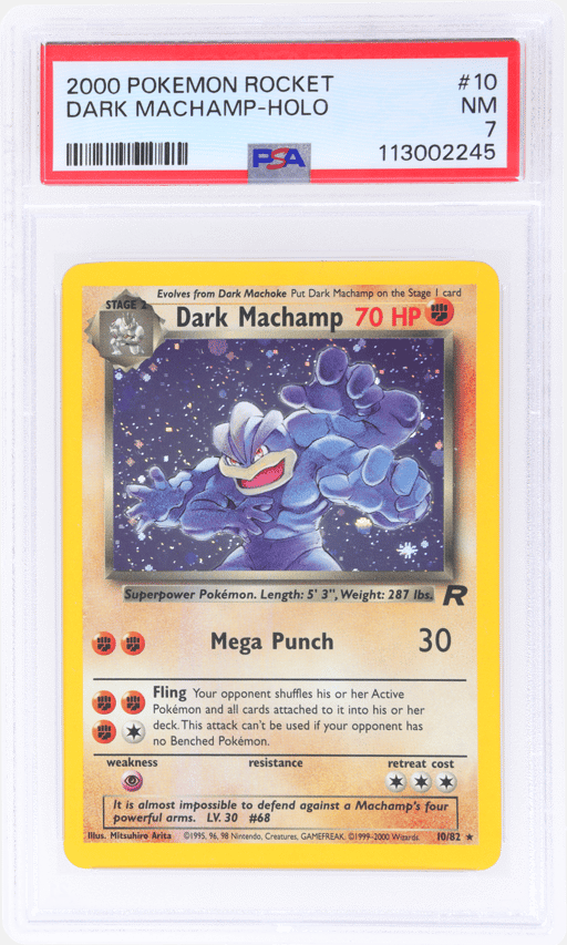2000 Pokemon Team Rocket Holo Dark Machamp #10 PSA 7