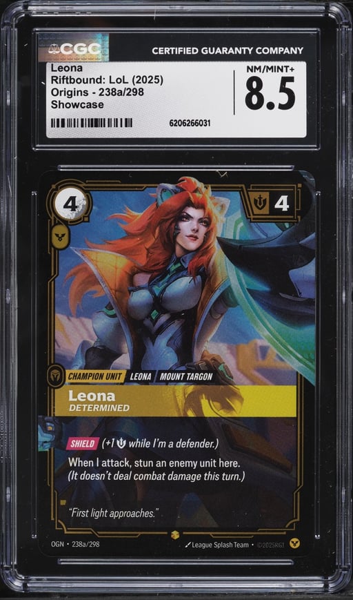 2025 Riftbound: LoL Origins Leona #238a CGC 8.5 NM-MT+