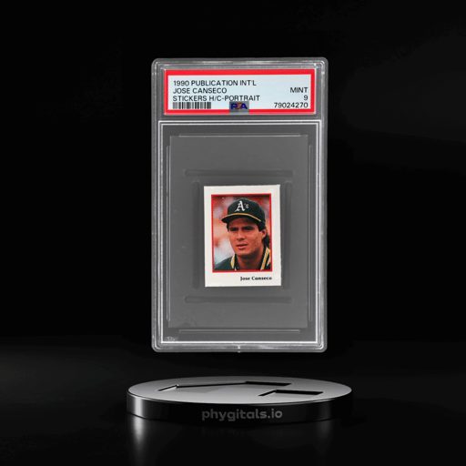 1990 Publication International Stickers Hand Cut Portrait Jose Canseco PSA 9