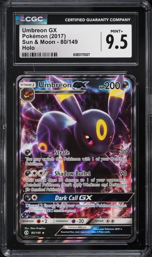 2017 Pokemon Sun & Moon Holo Umbreon GX #80 CGC 9.5 MINT+