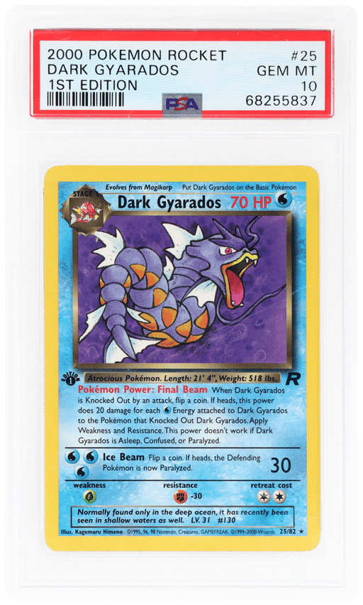 2000 Team Rocket - 1st Edition English Dark Gyarados #25 PSA 10