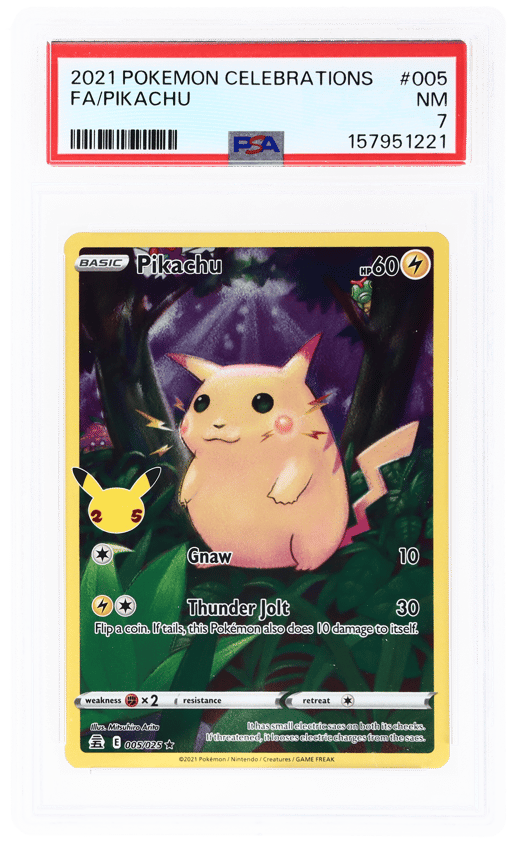 2021 Pokemon Sword and Shield Celebrations Pikachu #005 PSA 7
