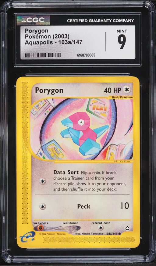 2003 Pokemon Aquapolis Porygon #103a CGC 9 MINT
