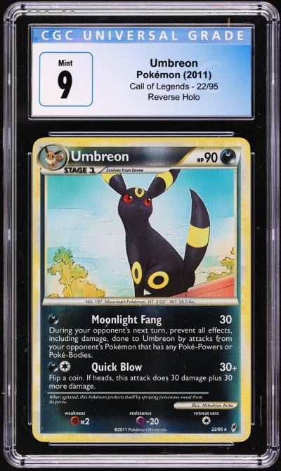 2011 Pokemon Call Of Legends Reverse Holo Umbreon #22 CGC 9 MINT