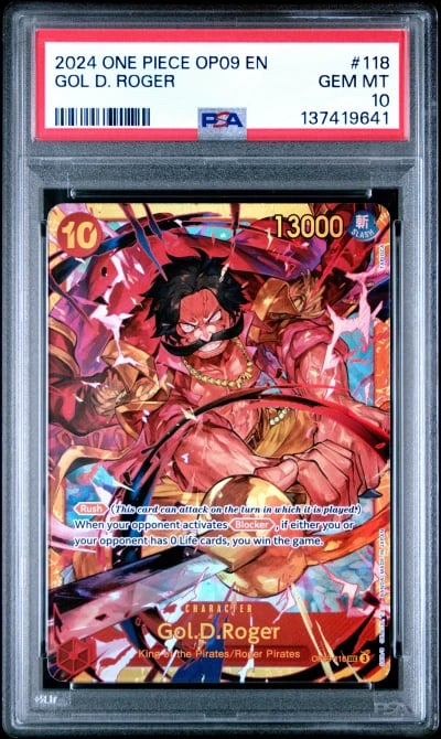 2024 ONE PIECE OP09-EMPERORS IN THE NEW WORLD 118 GOL D. ROGER PSA 10