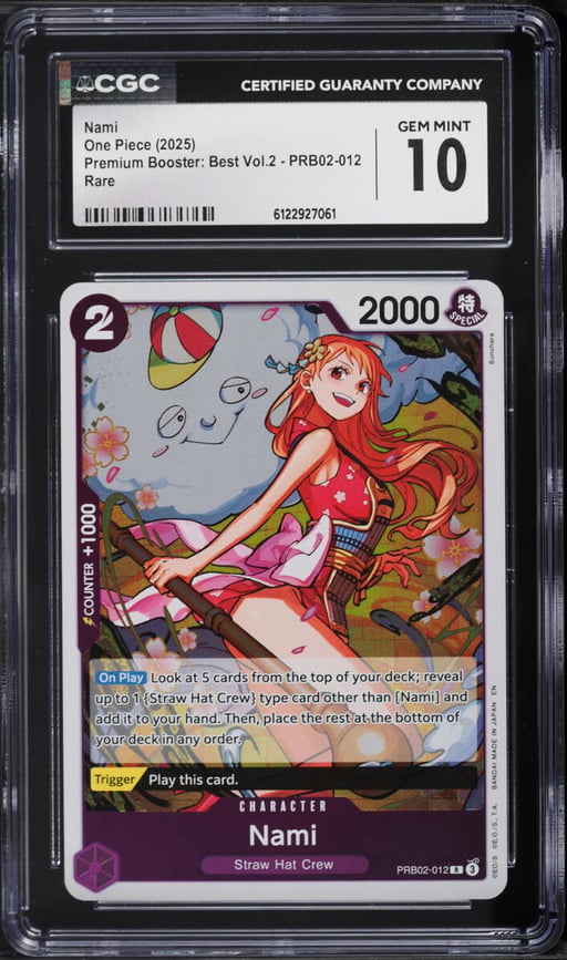 2025 One Piece Premium Booster Best Vol. 2 Nami #PRB02-012 CGC 10 GEM MINT