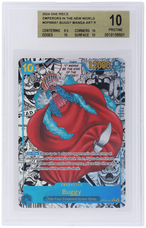 2024 One Piece Emperors In New World Manga Alternate Art Buggy #OP09-051 BGS 10