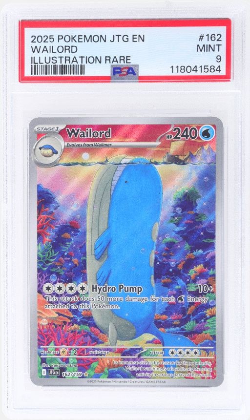 2025 Pokemon Scarlet and Violet Journey Together Illustration Rare Wailord #162 PSA 9
