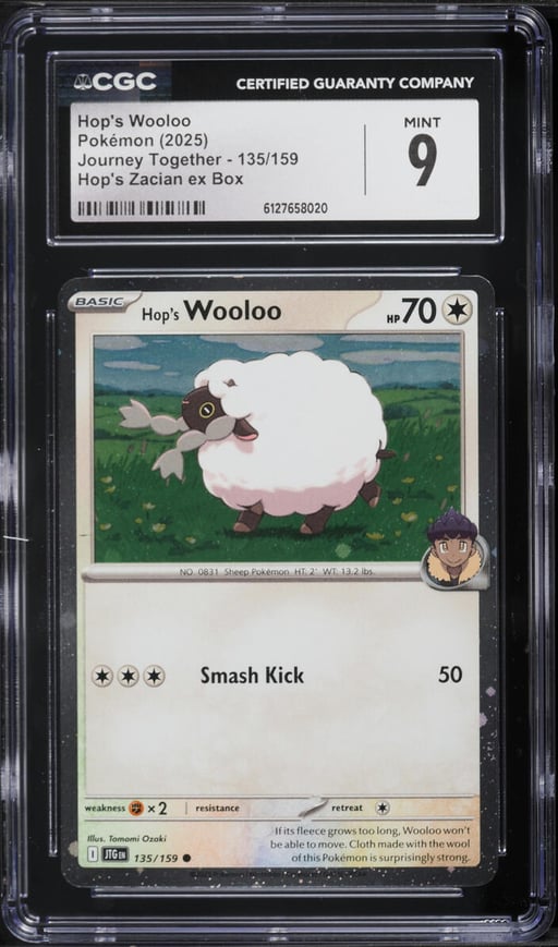 2025 Pokemon Scarlet & Violet Journey Together Hop's Wooloo #135 CGC 9 MINT