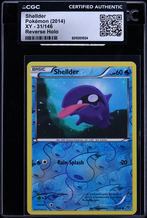 2014 Pokemon XY Reverse Holo Shellder #31 CGC AUTH