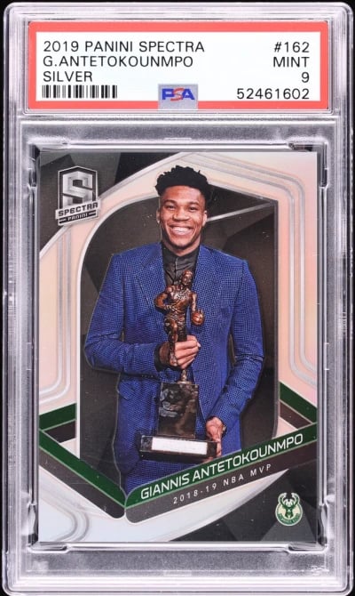 2019 Panini Spectra Silver Giannis Antetokounmpo #162 PSA 9 MINT