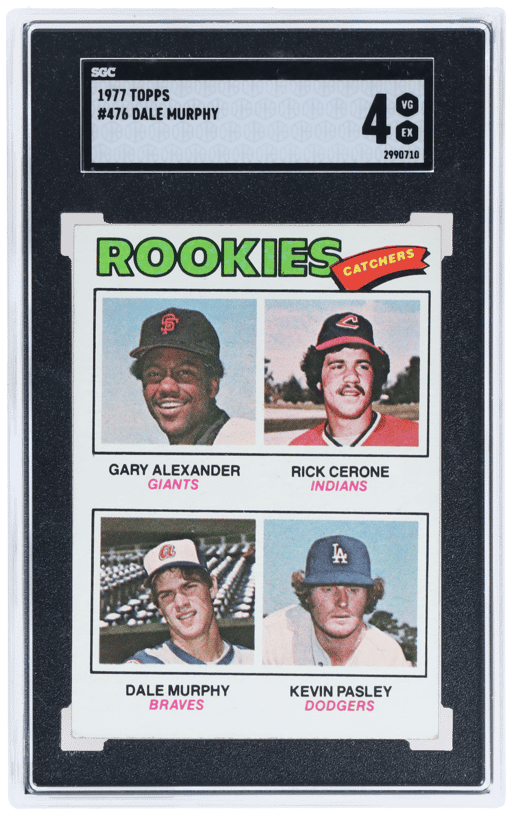 1977 Topps Dale Murphy/Gary Alexander/Kevin Pasley/Rick Cerone Rookie Catchers #476 SGC 4
