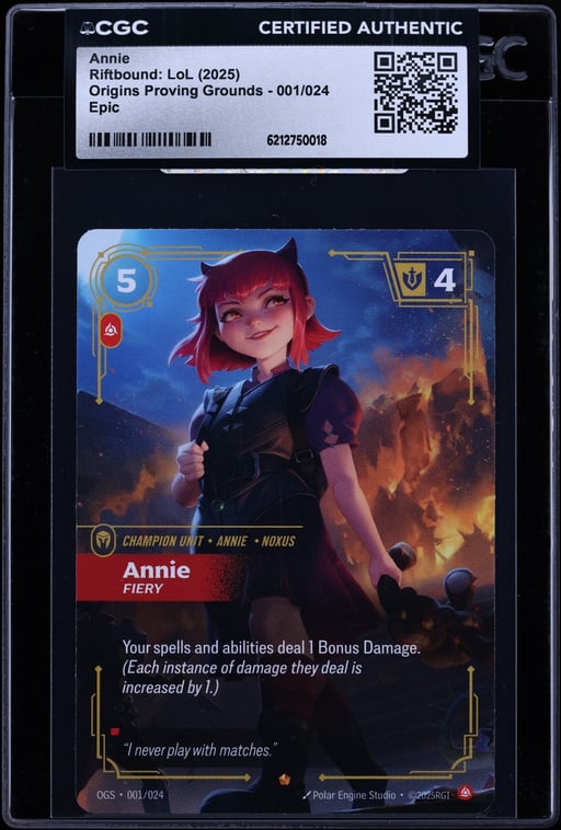 2025 Riftbound League Of Legends LoL Origins Proving Grounds Annie #1 CGC AUTH