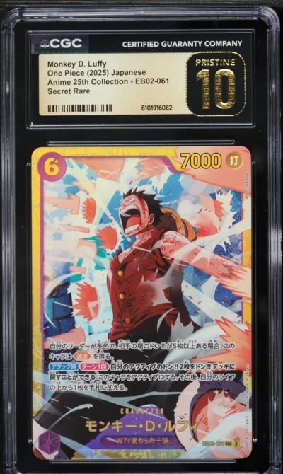 2025 One Piece Japanese Anime 25th Collection SEC Monkey D. Luffy #EB02-061 CGC 10 PRISTINE