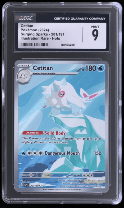 2024 Pokemon Scarlet and Violet Surging Sparks Illustration Rare Cetitan #201 CGC 9