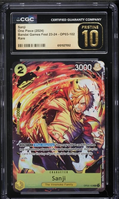 2024 One Piece Bandai Games Fest '23 Sanji #OP03-102 CGC 10 PRISTINE