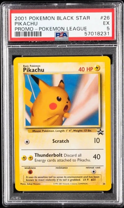 2001 POKEMON PROMO BLACK STAR #26 PIKACHU PSA 5