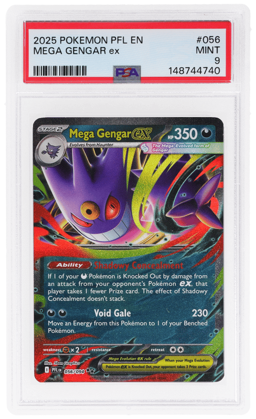 2025 Pokemon Mega Evolution Phantasmal Flames Mega Gengar Ex #056 PSA 9