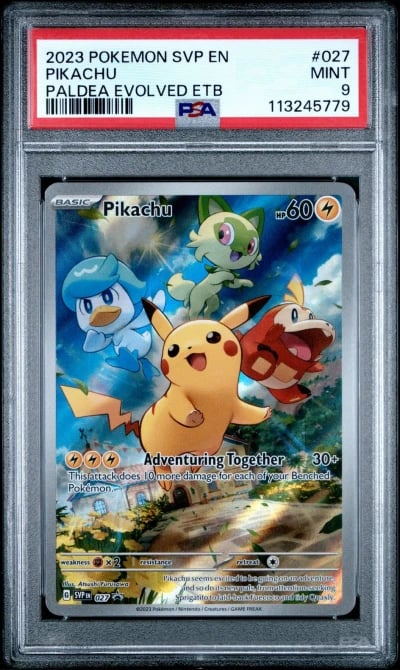 2023 POKEMON SVP EN-SV BLACK STAR PROMO #027 PIKACHU PSA 9