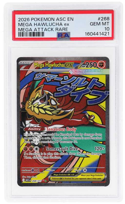 2026 Pokemon Ascended Heroes Mega Attack Rare Mega Hawlucha Ex #268 PSA 10