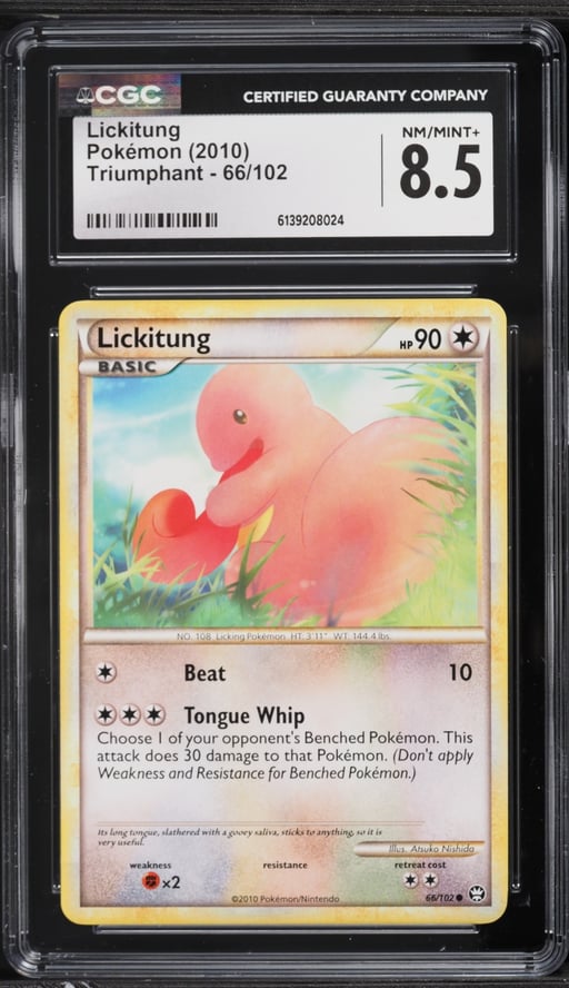 2010 Pokemon Triumphant Lickitung #66 CGC 8.5 NM-MT+