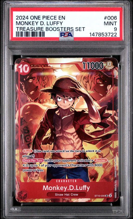 2024 ONE PIECE PROMOS 006 MONKEY D. LUFFY TREASURE BOOSTERS SET PSA 9