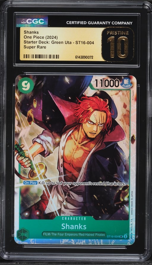 2024 One Piece Starter Deck Green Uta SR Shanks #ST16-004 CGC 10 PRISTINE