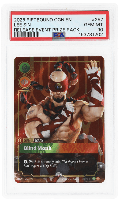 2025 Riftbound League of Legends Origins Promo Blind Monk Release Event Prize Pack Lee Sin #257 PSA 10