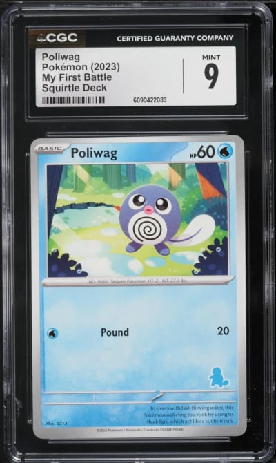 2023 Pokemon My First Battle Squirtle Deck Poliwag #313 CGC 9 MINT