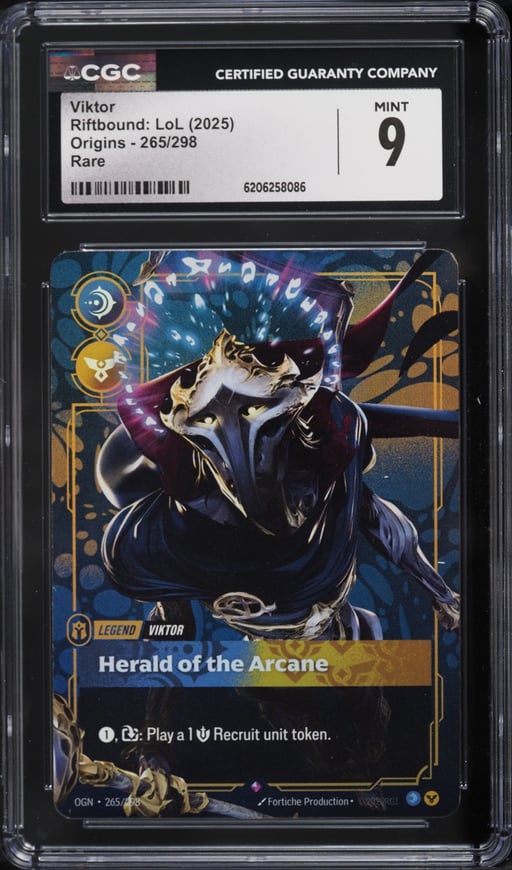 2025 Riftbound League Of Legends LoL Origins Viktor #265 CGC 9 MINT