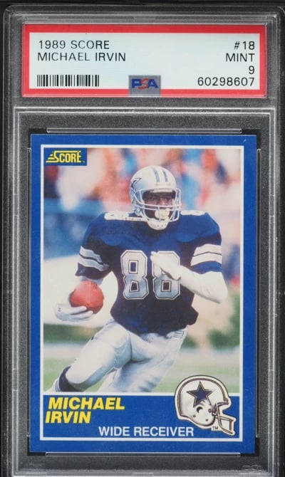1989 Score Football Michael Irvin ROOKIE #18 PSA 9 MINT
