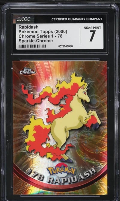 2000 Topps Chrome Pokemon Series 1 Sparkle Rapidash #78 CGC 7 NRMT