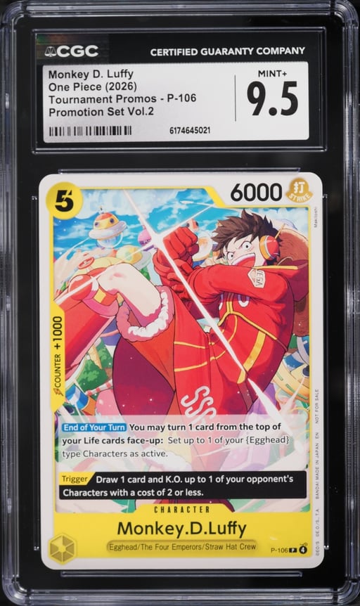 2026 One Piece Tournament Promo Set Volume 2 Monkey D. Luffy #P-106 CGC 9.5 MINT+