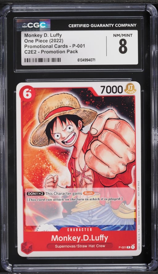 2022 One Piece Promotional Cards C2E2 Promotion Pack Monkey D. Luffy #P-001 CGC 8 NM-MT