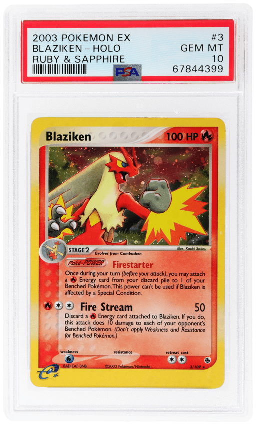 2003 Pokemon Ex Ruby and Sapphire Holo Blaziken #3 PSA 10