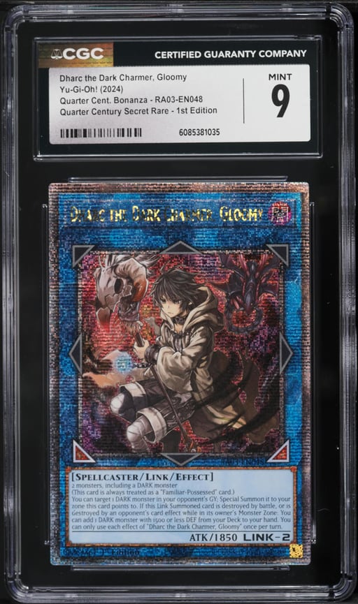 2024 Yu-Gi-Oh! RA03 1st Ed Quarter Century Secret Rare Dharc Dark Charmer Gloomy #RA03 CGC 9