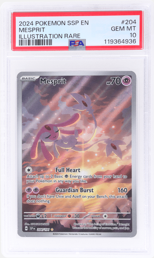2024 Pokemon Scarlet and Violet Surging Sparks Illustration Rare Mesprit #204 PSA 10