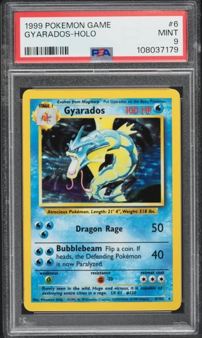 1999 Pokemon Base Set Holo Gyarados #6 PSA 9 MINT