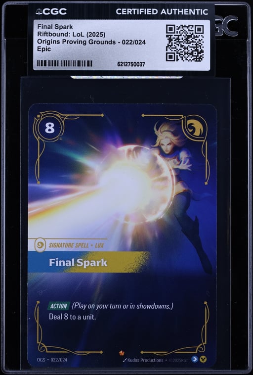 2025 Riftbound: LoL Origins Proving Grounds Final Spark #022 CGC AUTH