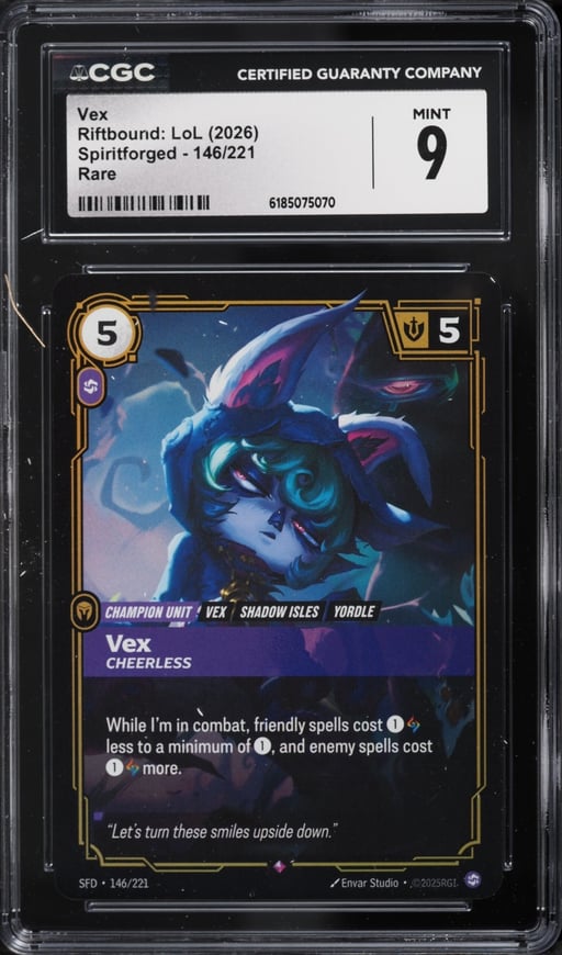 2026 Riftbound League Of Legends Spiritforged Vex #146 CGC 9 MINT