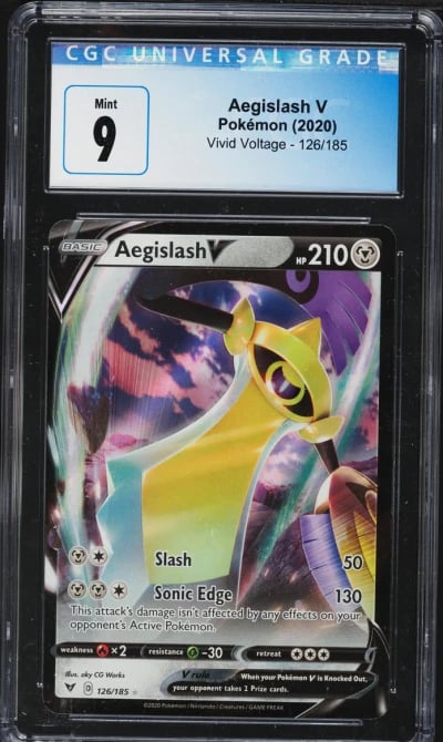 2023 Pokemon Sword & Shield Vivid Voltage Aegislash V #126 CGC 9 MINT