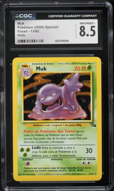 2000 Pokemon Fossil Holo Muk #13 CGC 8.5 NM-MT+