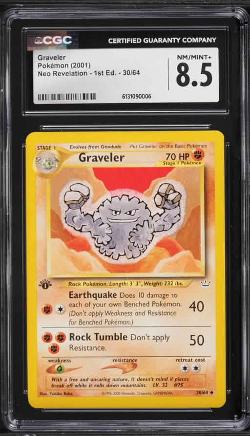 2001 Pokemon Neo Revelation 1st Edition Graveler #30 CGC 8.5 NM-MT+