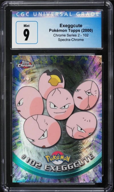 2000 Topps Chrome Pokemon Series 2 Spectra Exeggcute #102 CGC 9 MINT