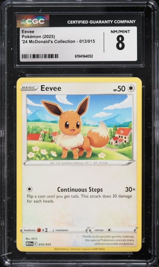 2025 Pokemon Scarlet & Violet McDonald's Collection Eevee #13 CGC 8 NM-MT