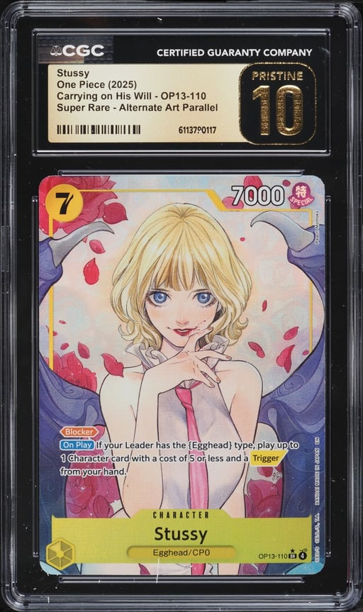2025 One Piece Carrying On His Will SR Alt Art Stussy #OP13-110 CGC 10 PRISTINE