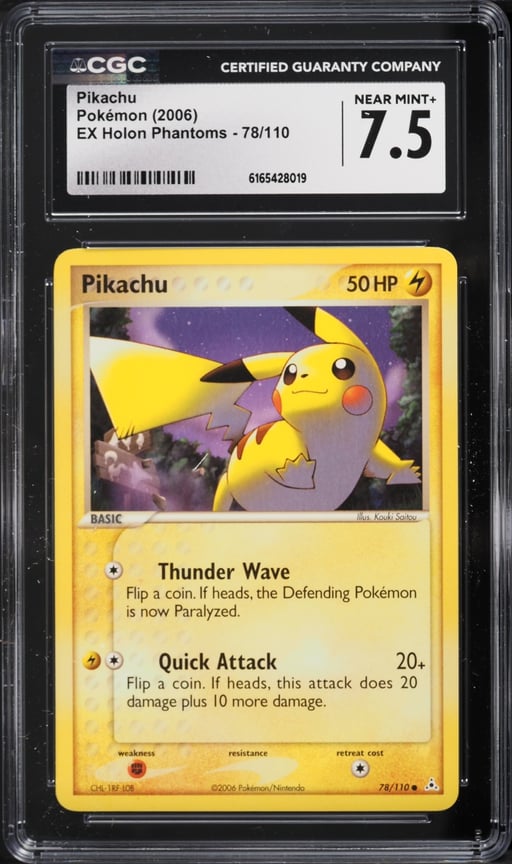 2006 Pokemon EX Holon Phantoms Pikachu #78 CGC 7.5 NRMT+