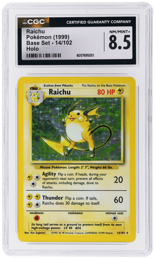 1999 Pokemon Base Set Holo Raichu #14 CGC 8.5