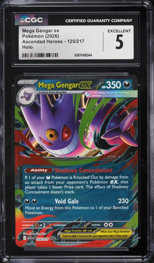 2026 Pokemon Mega Evolution Ascended Heroes Holo Mega Gengar ex #125 CGC 5 EX