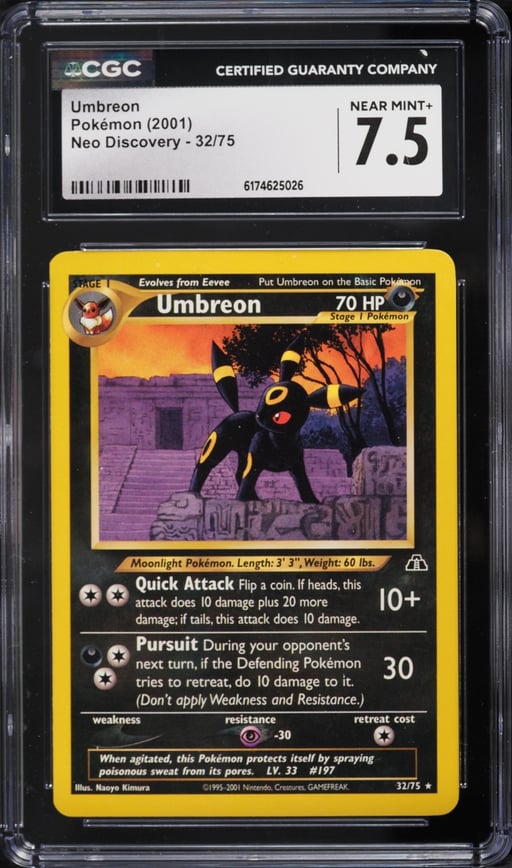 2001 Pokemon Neo Discovery Umbreon #32 CGC 7.5 NRMT+